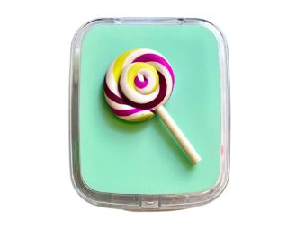 Lollipop figure contact lens storage set, Colour: Green