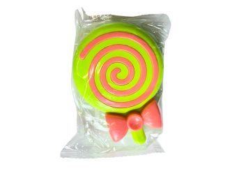   Bow lollipop-shaped contact lens storage set, Colour: green base and red bow