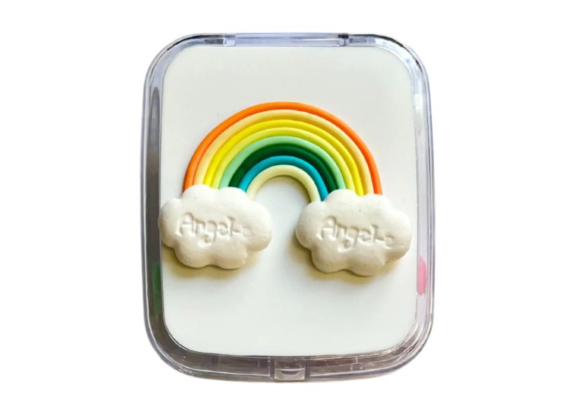 Rainbow figure contact lens storage set, Colour: orange